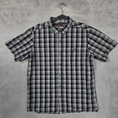 Camisa Mountain Hardwear Hombre M Manga Corta Abotonada Gris Negro Cuadros Exterior Foto 1 de 4
