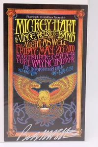 BOB MASSE SIGNED MICKEY HART WITH VINCE WELNICK BAND POSTCARD FLYER - Picture 1 of 3