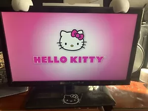 RARE HELLO KITTY 19" LED HDMI TV PC MONITOR 2013 KT2219MBY TESTED WORKING - Picture 1 of 7