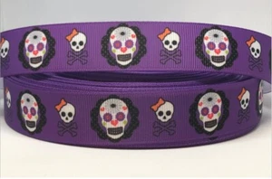 Halloween Band - 7/8" Ripsband - Sugar Skull Band - Bild 1 von 1