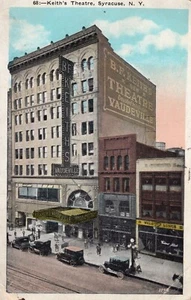 Syracuse, New York Postcard Keith's Theatre Classic Cars Posted 1924    U9 - Picture 1 of 2