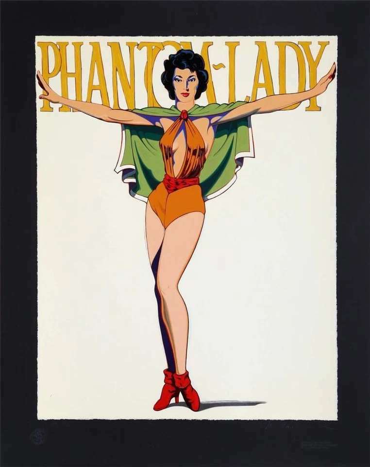 Arte serigrafía limitado firmado a mano Mel Ramos Phantom Lady (NEGRO) Foto 1 de 1