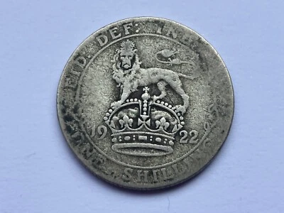 1922 1 Shilling - George V Silver 500) 5.66 g ⌀ 23.5 mm KM# 816a, Sp# 4023 - Image 1 of 3