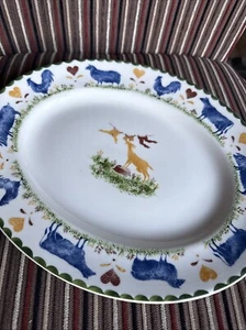 Jacks Farm by Wood & Sons Ceramic 12 inch Oval Platter in Exc Condition - Picture 1 of 8