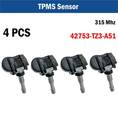 Set of 4 TPMS Tire Pressure Sensor For Honda Acura ILX MDX RDX TLX 42753-TZ3-A51 - Image 1 of 4