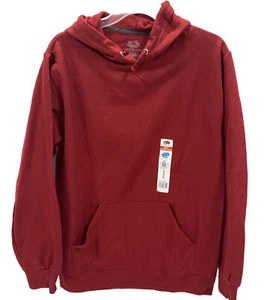 Men’s Hoodie Pullover Long Sleeve Size Small Dark Red Fruit Of The Loom Pocket - Picture 1 of 7