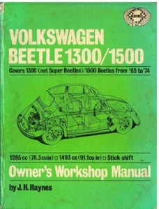 VW BEETLE 1300 1500 SALOON ( 1965 - 1974 ) OWNERS WORKSHOP MANUAL * HARDBACK * - Picture 1 of 1