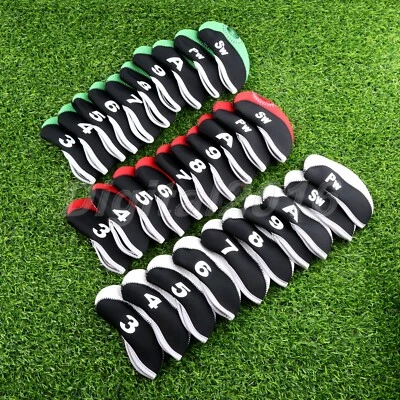 10pcs/set Neoprene Golf Club Iron Head Covers Cap Set Headcovers Sleeves Sports - Image 1 of 4