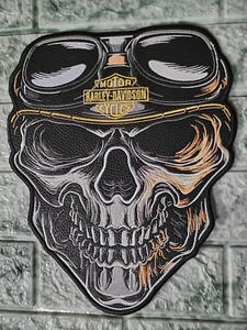 HARLEY SKULL STYLE PATCHES TO SEW ON MOTORCYCLE JACKET BACK - Picture 1 of 3