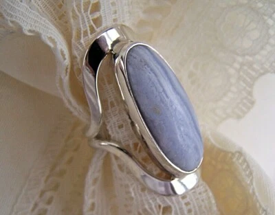 Dominique Dinouart DDD Azul Encaje Ágata 925 Talla 6 Nuevo Sin Etiquetas Foto 1 de 4