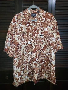 Men's NWOT Kani Jeans Autumn Leaves Brown Casual Buttoned Shirt Sz XL - Picture 1 of 4