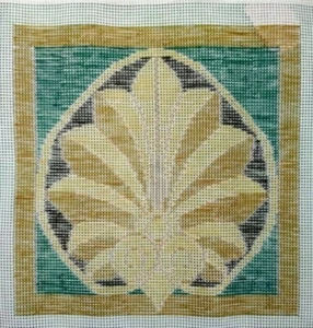 Trammed tapestry canvas 14 1/4" square. Use own wool.One only For Cushion front. - Picture 1 of 6