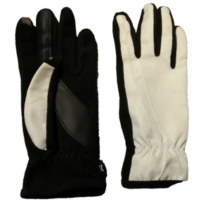 Totes Isotoner Casual Driving Gloves Media Fingertips Cold Weather Black Gray OS - Picture 1 of 9