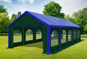 Partyzelt 4x10m Blau Grün PVC Festzelt Pavillon wasserdicht Profi Modular Event - Bild 1 von 12