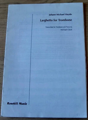 MICHAEL HAYDN LARGHETTO FOR TROMBONE TENOR & BASS CLEF SHEET MUSIC BOOK (1993) - Image 1 of 3