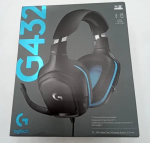 Logitech G432 DTS X 7.1 Surround Sound Wired Gaming Headset Black SEALED - Picture 1 of 8