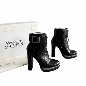 Alexander McQueen boots platform stilletos metalic patent leather boots UK6 EU39 - Picture 1 of 12