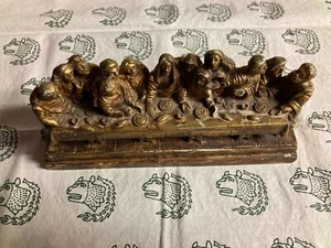 Bronze Last Supper Sculpture Jesus Apostles VG Christianity Vintage - Picture 1 of 13