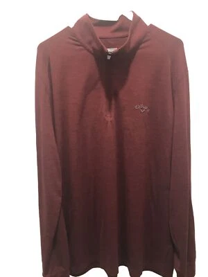 Men’s Callaway Golf Long Sleeve Sweater Lightweight Size XL Burgundy Waffle Knit - Image 1 of 4