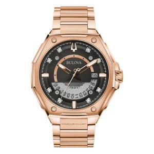 Bulova Men's Series X Calendar Precisionist Quartz Rose Gold Watch 45 MM 97D129 - Picture 1 of 2