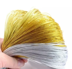 100Yards Multicolor Metallic thread Ribbon Fabric Cloth Felts - Picture 1 of 9