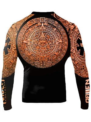 Raven Fightwear Men's Aztec Ranked BJJ Rash Guard MMA Orange  - Image 1 of 3