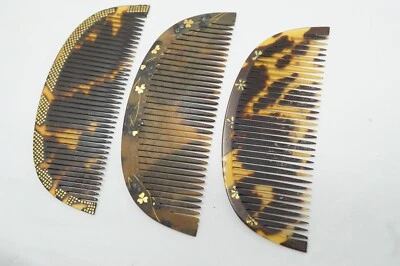 Vintage Japanese Hair Accessories 3 Detailed Hair Combs from Japan 0425F25 - image 1 of 4