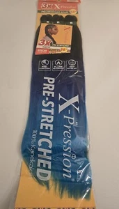 X-pression Expression Kanekalon 3X Braid Hair Pre-Stretched 58" #3T1B/DBLUE/LBLU - Picture 1 of 5