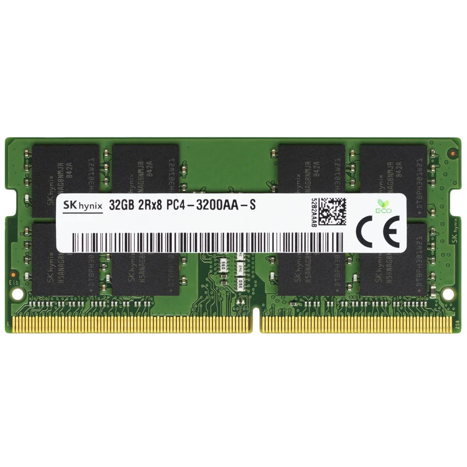 Hynix 32GB DDR4 3200 MHz PC4-25600 SODIMM 260-Pin 2Rx8 Laptop Memory RAM 1x 32G - Image 1 of 2