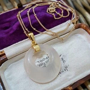 925 Sterling Silver Necklace, Gold Plated, Natural Lemon Quartz Pendant  - Picture 1 of 7