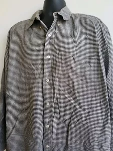 EDDIE BAUER Men's Long Sleeve Casual Beige Grey Black Check Plaid Size M - Picture 1 of 7