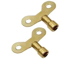 Radiator Plumbing x 2 Bleed Bleeding Key Keys Solid Brass for Venting Air Valve - Picture 1 of 4