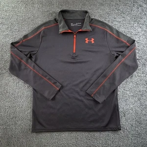 Under Armour Youth XL 1/4 Zip Heatgear Loose Dark Gray Orange Thermal 1318203 - Picture 1 of 11