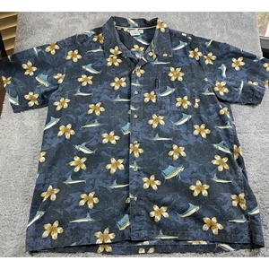 Camisa Columbia Para Hombre XL Manga Corta Hawaiana Floral Algodón Abotonada - Imagen 1 de 5