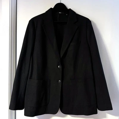 Chaqueta Blazer UNIQLO: C Negro Cepillado Jersey Clare Wright Keller Talla XL NUEVO SIN ETIQUETAS Foto 1 de 4