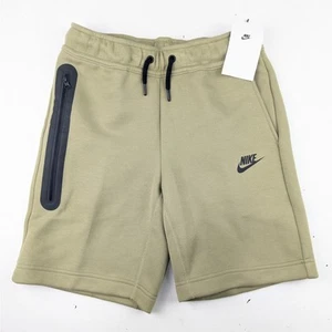 Nike Tech Fleece Boys Neutral Olive Shorts - Medium Youth - Picture 1 of 5