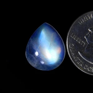 Top AAA Rainbow Moonstone Cabochon Pear Shape Gemstone 17.1x14.2x5.7mm 10.15Cts - Picture 1 of 3