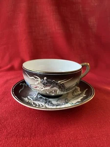 Taza y platillo dragón vintage/Japón - Imagen 1 de 10