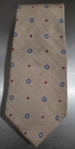 VINTAGE Cacharel Paris Krawatte Herren braun Foulard Seide gewebt handbedruckt ITALIEN - Bild 1 von 7