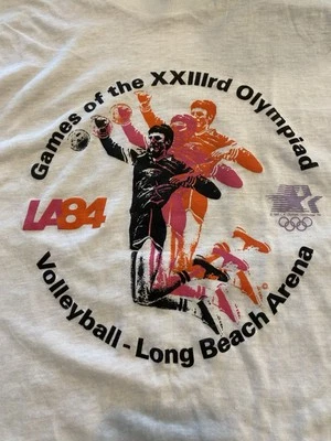 CAMISETA GRANDE VINTAGE AÑOS 80 JUEGOS OLÍMPICOS '84 inc VOLEIBOL ARENA PLAYA LARGA Foto 1 de 4
