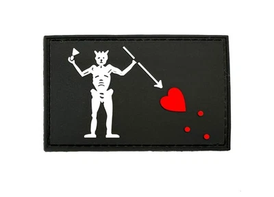 Blackbeard Pirate Flag Rubber PVC Hook backed Patch Badge Navy Seals SAS SBS - Image 1 of 4