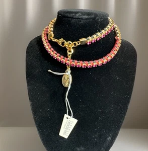 LA HOLA Rose/Gold Silicon Wrap Bracelet Swarovski Elements NWT- Hard To Find - Picture 1 of 15