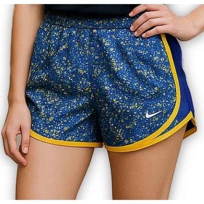Nike Running Shorts Dri Fit Blue Yellow Lined Active Sporty Women XS - Image 1 of 4