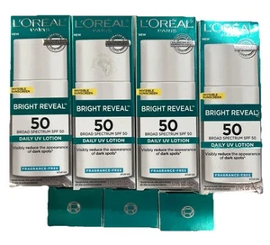18 Pack L'Oreal Bright Reveal UV Lotion Fragrance Free Sunscreen 1.7 oz 06/25+ - Picture 1 of 3