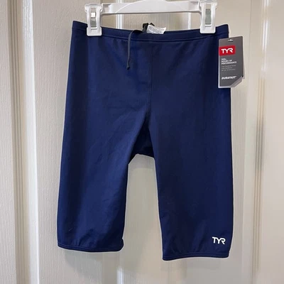 TYR Sport Durafast One Solid Jammer Swimsuit Shorts Navy Blue Men's Size 30 NWT - Image 1 of 4
