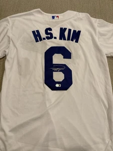 Maglia da baseball BECKETT COA HYESEONG KIM firmata autografata Los Angeles Dodgers - Foto 1 di 2