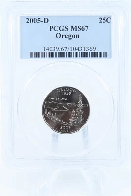 2005-D PCGS MS67 Oregon State Quarter Business Strike 25C - Image 1 of 2