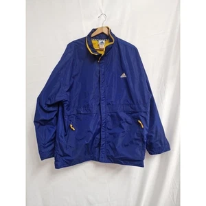 Adidas Y2K Black Blue Full Zip Waterproof Sport Jacket Coat 42/44 Large - Picture 1 of 9