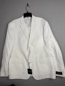 Blazer Nordstrom de lino para hombre 46R blanco clásico chaqueta de verano abrigo deportivo 4243 - Imagen 1 de 20