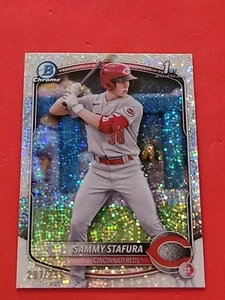 2025 Bowman Sammy Stafura Chrome Speckle Refractor /299 1st Prospect Reds HD2 - Picture 1 of 4